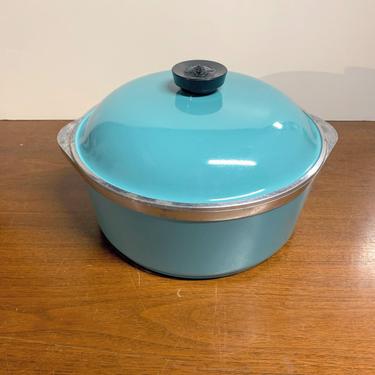 Vintage Club Aluminum Cookware Turquoise Dutch Oven with Lid 