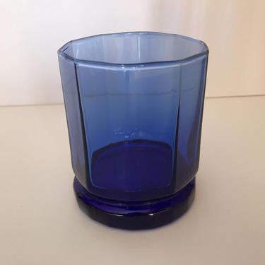 Anchor Hocking "Essex" Cobalt Blue Glass Rocks/Old Fashioned drinking glass 