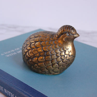 Vintage Brass Quail - Mid Century Quail Partridge Statue - Vintage Brass Animal Figurine by PursuingVintage1