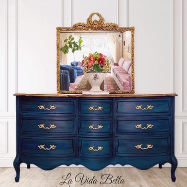 Antique on sale blue sideboard