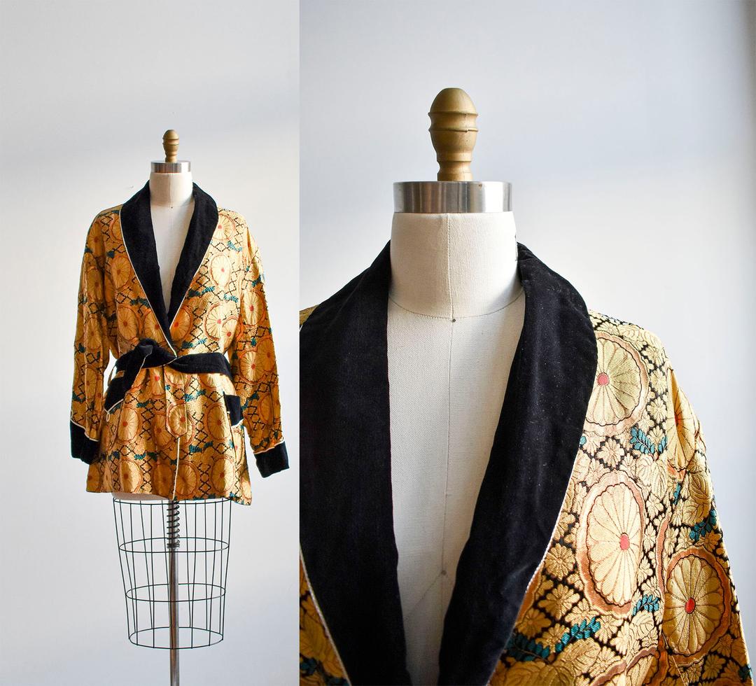 Japanese silk 2025 smoking jacket