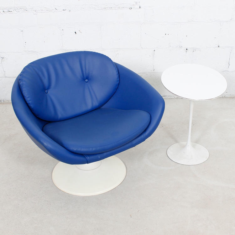 Blue 60s Overman Swedish Pod Swivel Chair