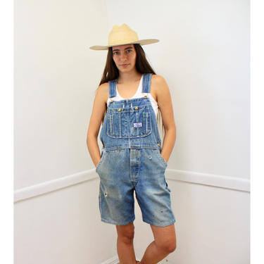 Alabama Overalls // vintage Big Smith 70s denim shorts boho hippie jean jeans dress jumpsuit // O/S 