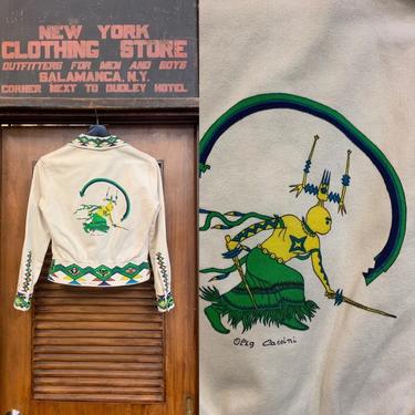 Vintage 1960's Oleg Cassini Kachini Print Jacket, Vintage Clothing, Vintage Oleg Cassini, Cassini, Kachina, Kachini, Pueblo, Vintage 1960’s 