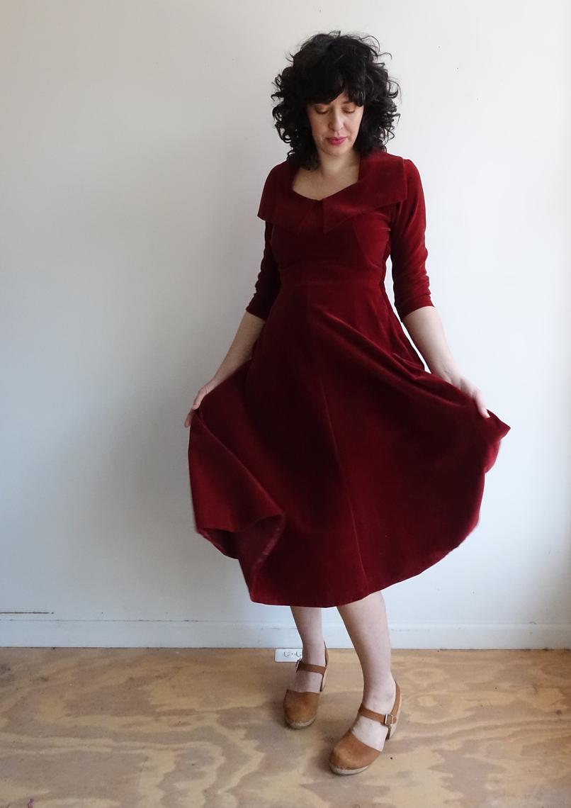 Vintage 50s Red Velour Dress/ 1950s Formal Maroon Dark Red ...