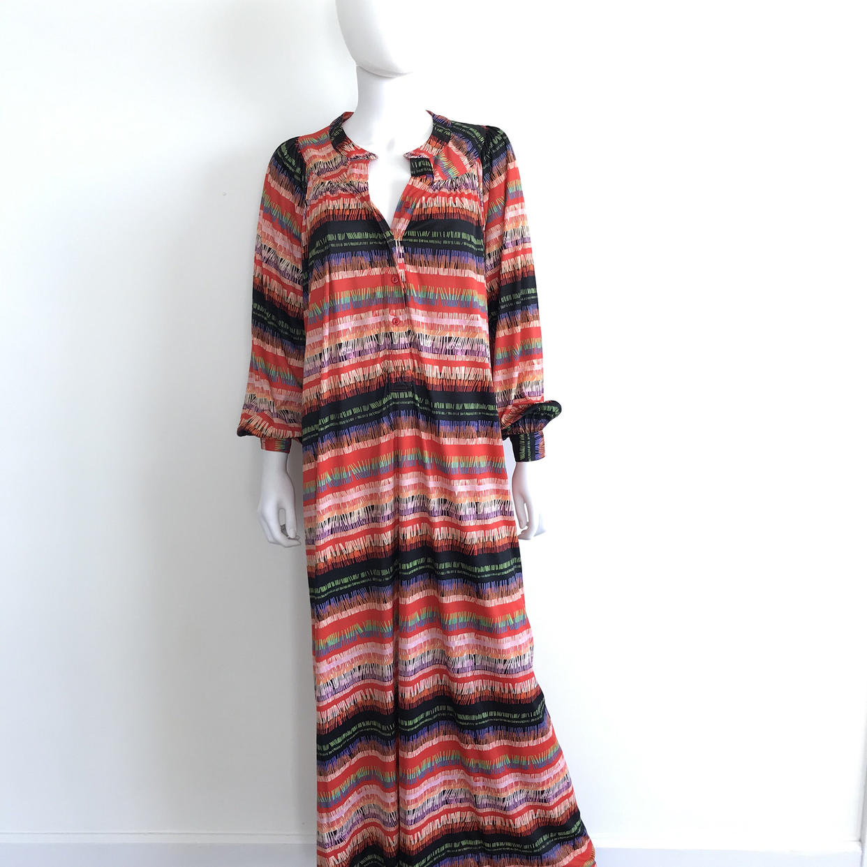 Vtg 70s rainbow Huk-a-poo print caftan dress | Animal Vintage - Miami ...