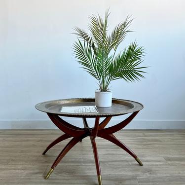 Vintage Brass Campaign Style Coffee Table