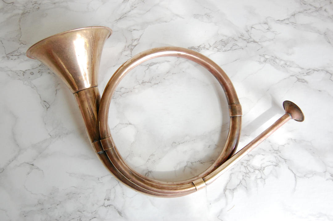 Vintage Brass Horn Brass Hunting Horn Vintage Horn Pursuing