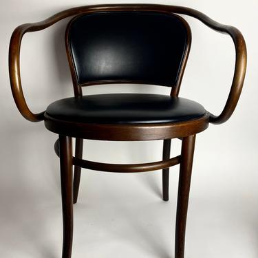 Vintage Thonet Bentwood Armchair, with Upholstered Closed Back