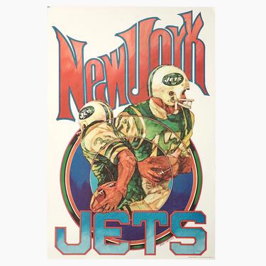 Vintage 1970 New York Jets Poster NFL National Football League 