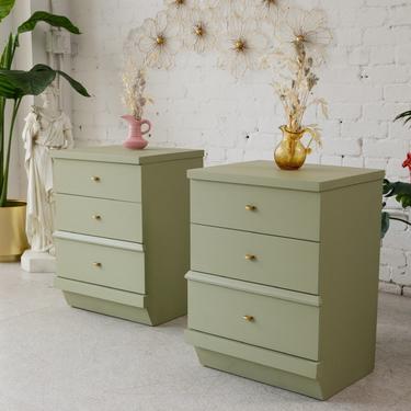 Pair of Sage Green Nightstands