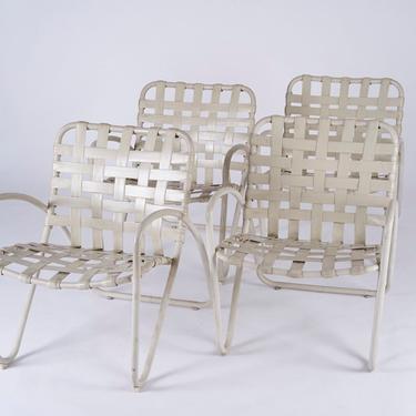 Set of four midcentury modern Brown Jordan patio lounge chairs 