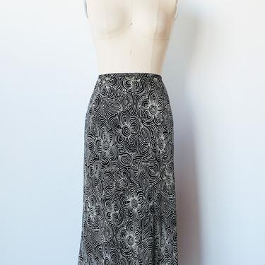 90s Flower Power Silk Skirt, sz. S