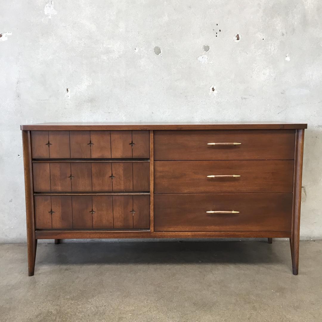 Mid Century Broyhill Saga Six Drawer Lowboy Dresser Urban Americana