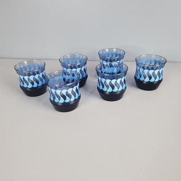 Set of 6 Blue Juice Glasses 