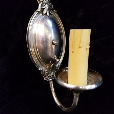Silver Plated Sconce, Single Candle