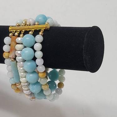 Layered Beaded Bracelet with Vintage Clasp - Boho Style Jewelry 