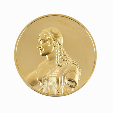 24k Gold Plated Bronze Medal Coin Gold Apollo of Veii Vulca 