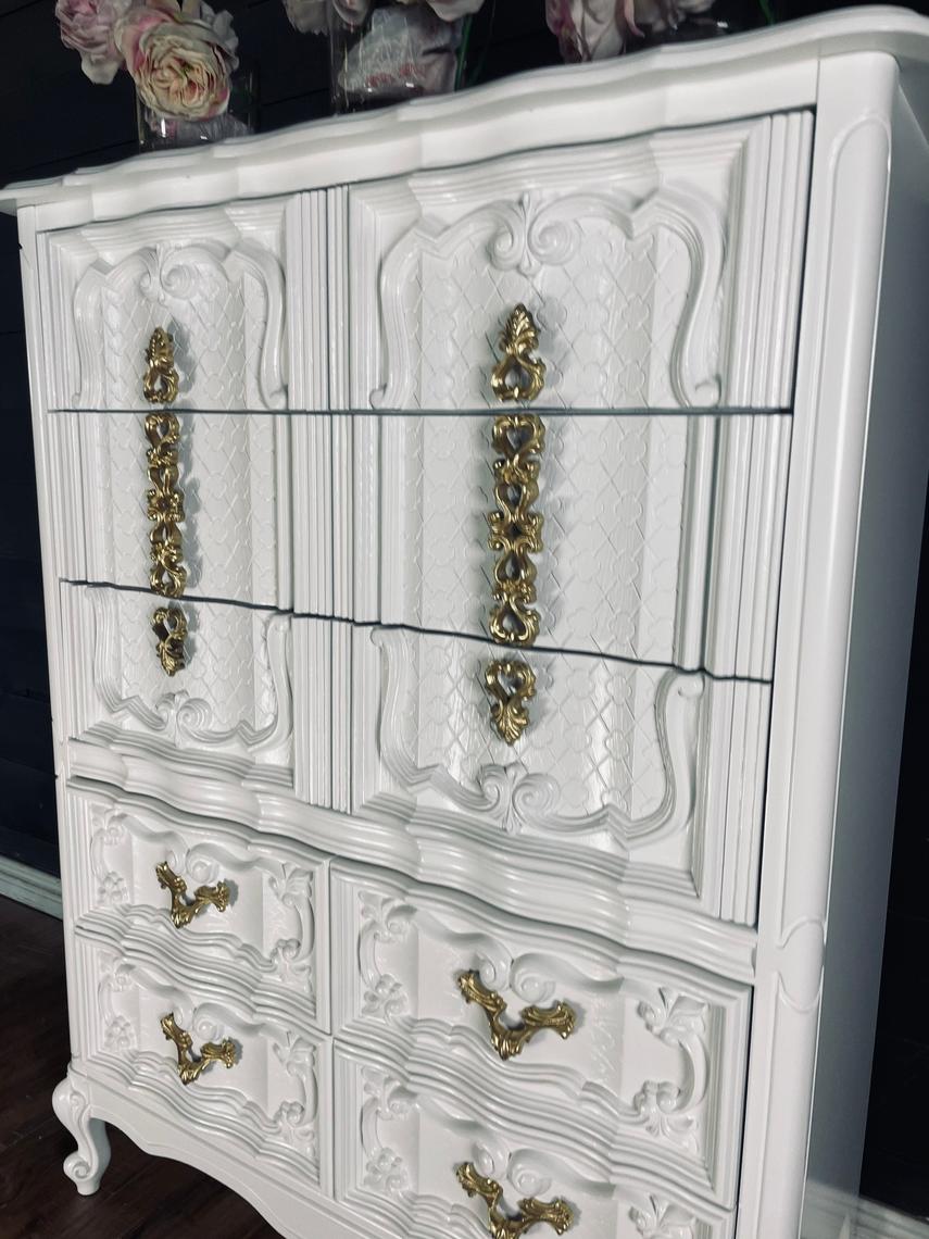 Rare French Provincial Dresser Chest solid wood customizable color The Dresser Shoppe Dallas, TX
