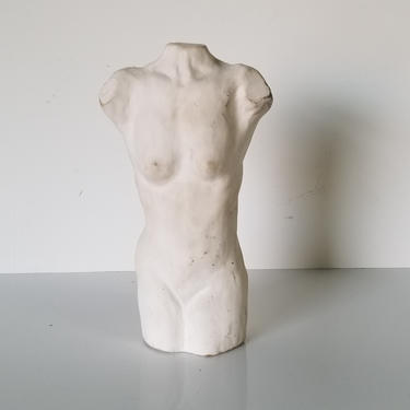 Postmodern Art Plaster Nude Male Torso Sculpture 