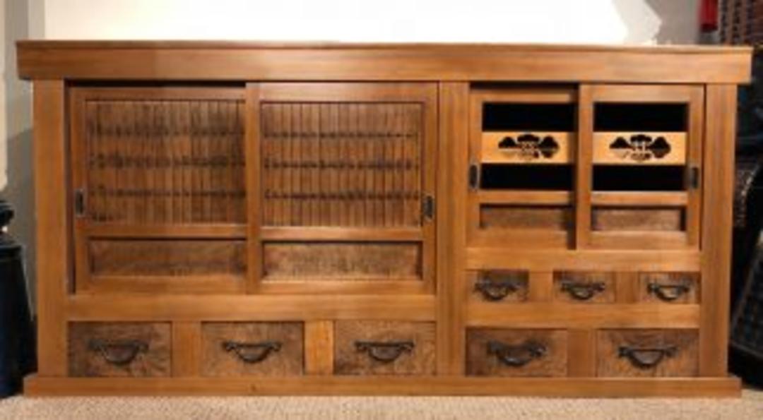 Antique Japanese One Section Mizuya Kitchen Tansu Chest Kuraya