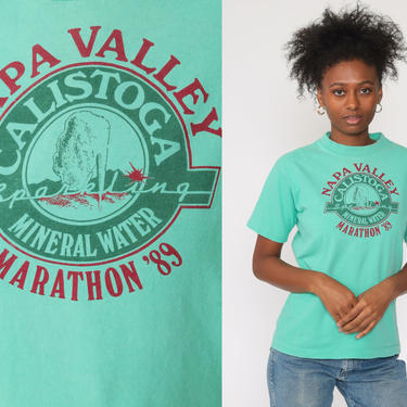 California T Shirt NAPA VALLEY MARATHON 80s Graphic Tshirt 1989