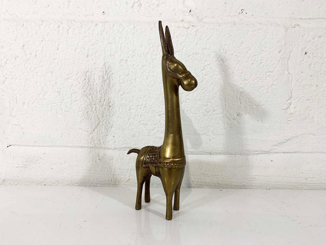 Vintage Brass Llama Figurine - All The Decor