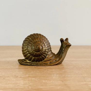 Vintage Mid Century Modern Small Brass Snail Sculpture 