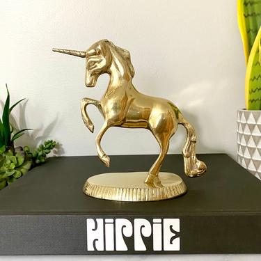 Vintage Brass Unicorn Figurine 