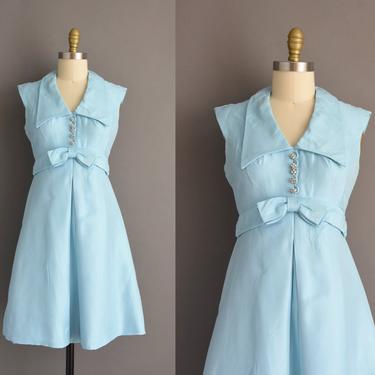 vintage 60s dress | Gorgeous Icy Blue Cocktail Party Bridesmaid Dress | Medium | 1960s vintage dress 