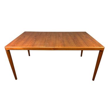 Vintage Danish Mid Century Modern Teak Dining Table With Leaves Attributed to HW Klein for Bramin 