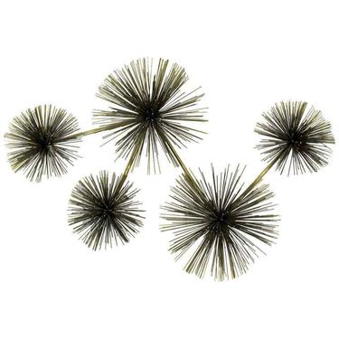 Contemporary Modern Curtis Jere Signed Brass Wall Sculpture Poms 1980 