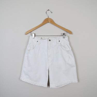 Vintage 1990s high waist denim shorts, Union Bay, paper bag waist 
