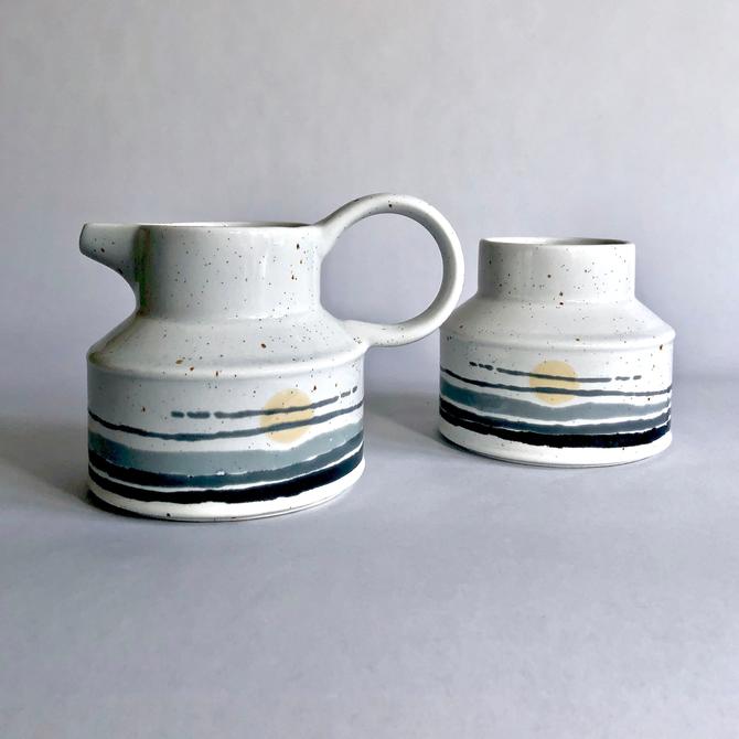 Vintage Midwinter Creamer & Sugar, Sun cheapest Pattern, from Stonehenge Range of Pottery