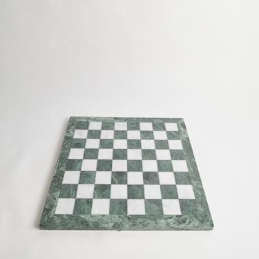 Vintage Green and White Marble Chess Board | Board Only 