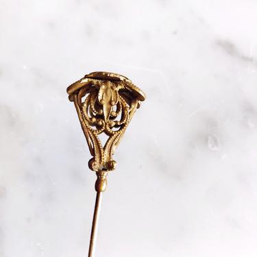 Antique Victorian Brass Hat Pin 