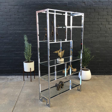 Mid-Century Modern Chrome Bookshelf or Etagere 