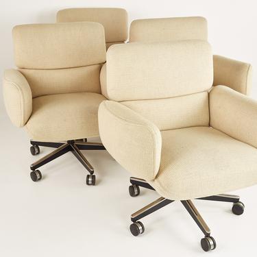 Otto Zapf for Knoll Mid Century Upholstered Office Chairs - Set of 4 - mcm 