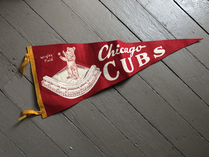 Vintage Chicago Cubs Wrigley Field Pennant