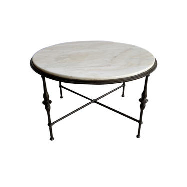 Round Cocktail Table in Iron &#038; Marble