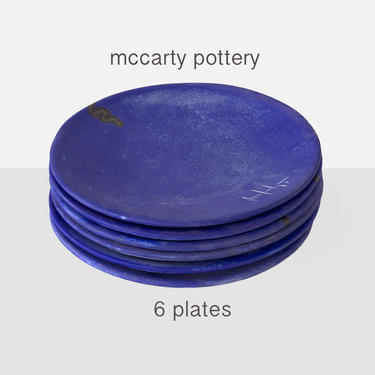 mccarty pottery, mccarty cobalt blue plates, mccarty plates, mississippi pottery, hand made plates, pottery plates, lee and pup mccarty 