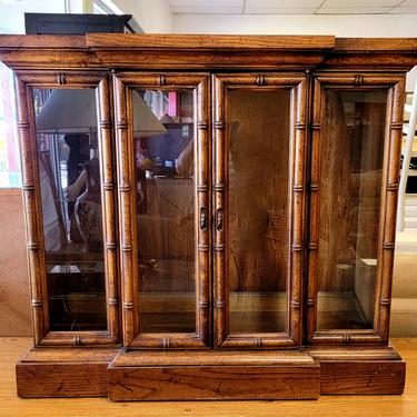 Faux Bamboo Low Curio Cabinet 