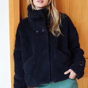 Emerson Fry Cozy High Neck Black Shearling Jacket | Shelter | NOMA - Washington, DC