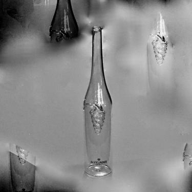 Vintage Hand Blown Glass Grappa Bottle Alexander Italy 