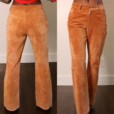 90s Leather Pants | Express Suede Leather Pants | Brown Leather Pants | Suede Leather Pants | Size 2 3 4 