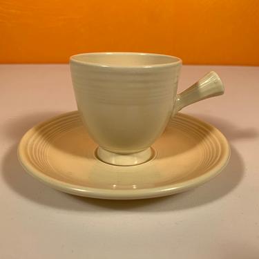Fiesta Ivory Demitasse Stick Handle Cup and Saucer 