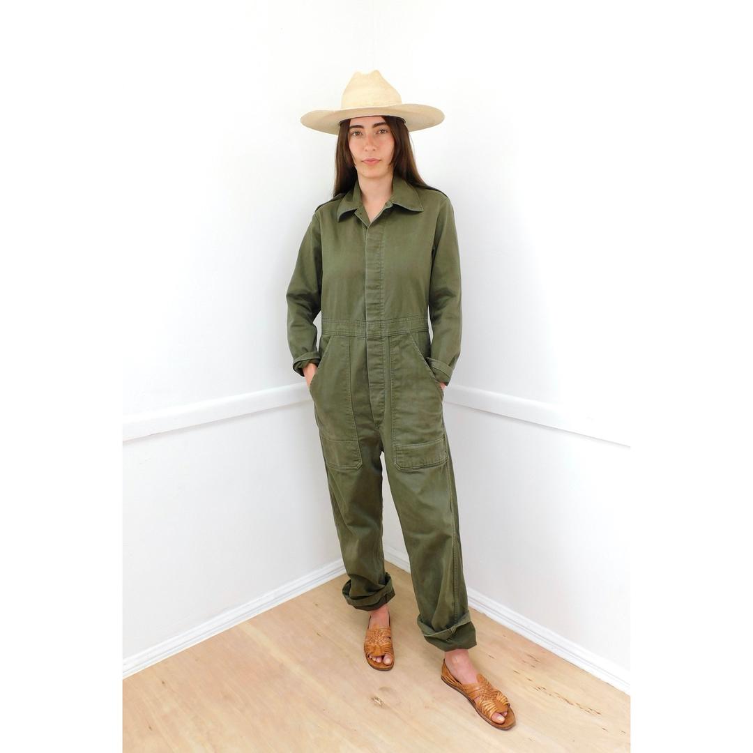 Maverick Coveralls // vintage overalls green army military jumpsuit