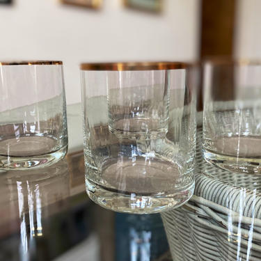 Toscany Gold Rimmed Lead Crystal Cocktail Glasses - Set of 5 