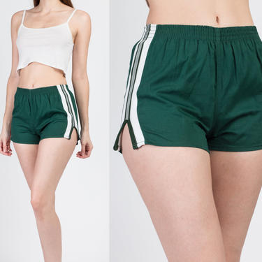 80s Green Striped Track Shorts - XS to Small, Vintage, Flying Apple  Vintage