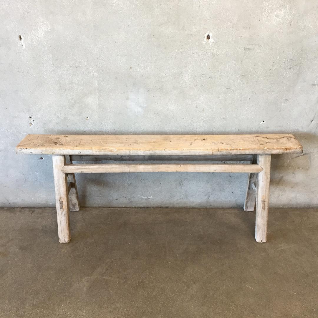 Rustic Wood Skinny Bench Urban Americana Long Beach, CA